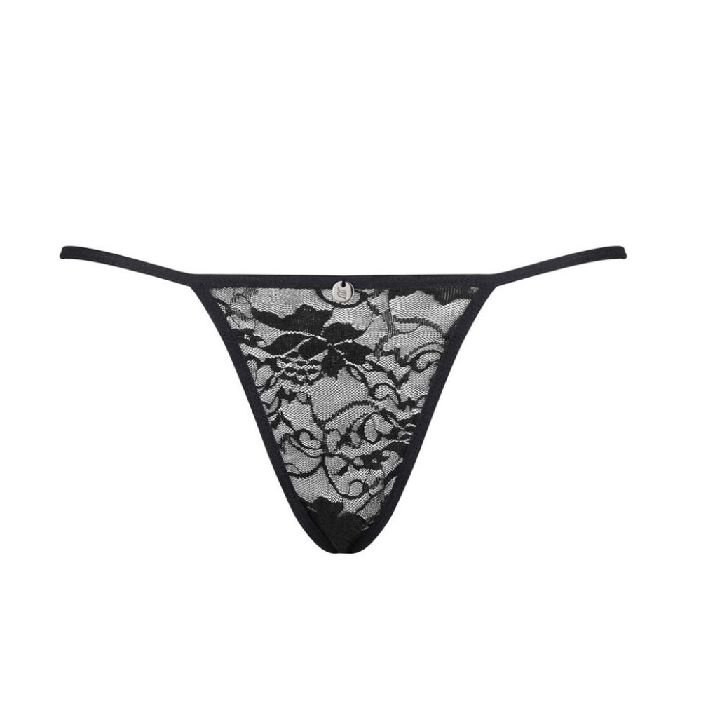 Трусики стринги Obsessive Kokietta с бабочкой сзади, черные, L/XL, фото №4 — секс шоп Украина, NO TABOO