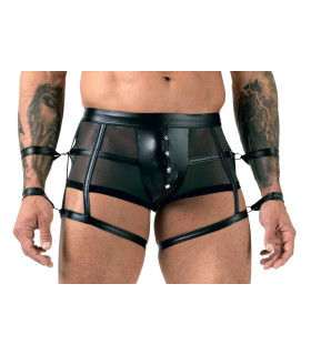 Сексуальные мужские трусы Svenjoyment, S, с фиксаторами на руки, черные - No Taboo