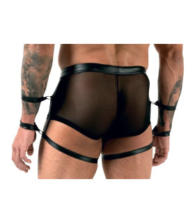 Сексуальные мужские трусы Svenjoyment, S, с фиксаторами на руки, черные - No Taboo