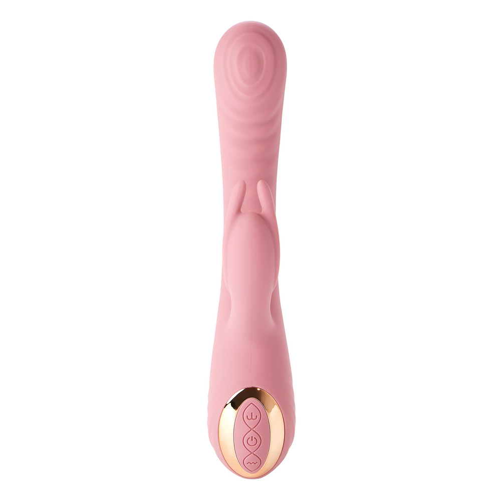Вибратор-кролик Sweet Em Clap & Vibe рельефный, розовый, 22.5 х 4.3 см фото №4 — секс игрушки: Украина, NO TABOO