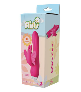 Вибратор-кролик Dream Toys Flirts Butterfly, розовый, 17 х 3 см - No Taboo