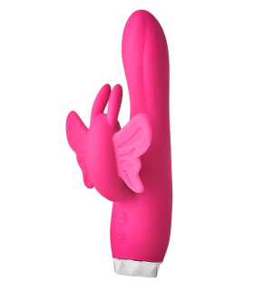 Вибратор-кролик Dream Toys Flirts Butterfly, розовый, 17 х 3 см - No Taboo