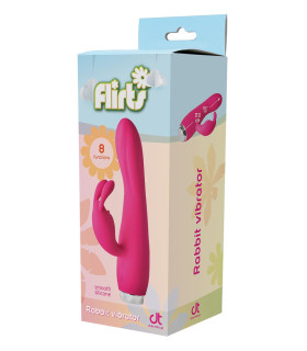 Вибратор-кролик Dream Toys Flirts, розовый, 17 х 3 см - No Taboo