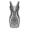 Сексуальное платье Obsessive D608, XL/XXL, в сеточку, с узором, черное, фото №3 — секс шоп Украина, NO TABOO