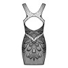 Сексуальное платье Obsessive D608, XL/XXL, в сеточку, с узором, черное, фото №4 — секс шоп Украина, NO TABOO
