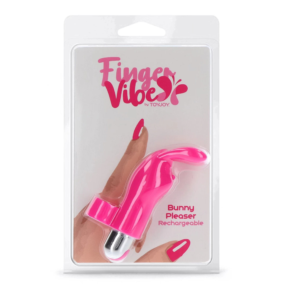 Вибратор на палец Toy Joy Bunny Pleaser с ушками кролика, розовый, 10.5 х 3 см фото №2 — секс игрушки: Украина, NO TABOO