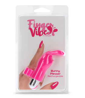 Вибратор на палец Toy Joy Bunny Pleaser с ушками кролика, розовый, 10.5 х 3 см - No Taboo