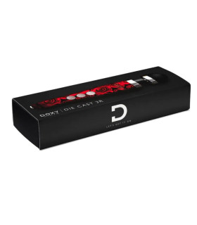 Массажер-микрофон Doxy Die Cast 3R Wand Vibrator Rose Pattern, срозами, красный - No Taboo