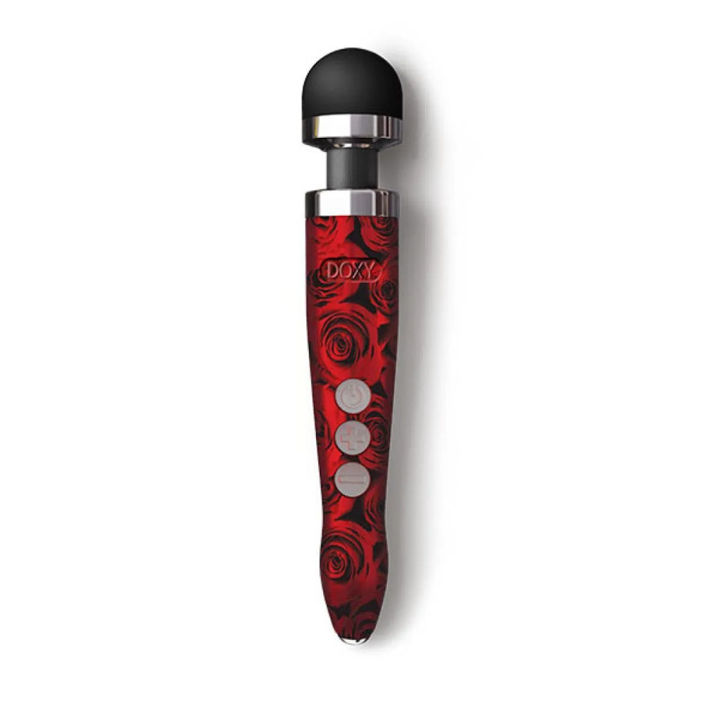 Массажер-микрофон Doxy Die Cast 3R Wand Vibrator Rose Pattern, срозами, красный фото №0 — секс игрушки: Украина, NO TABOO