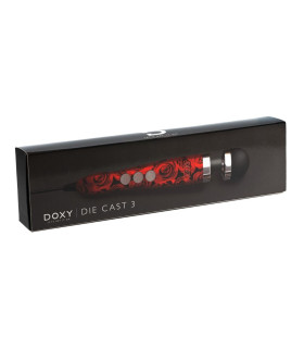 Вибромассажер DOXY Number 3 Rose Pattern, красный - No Taboo