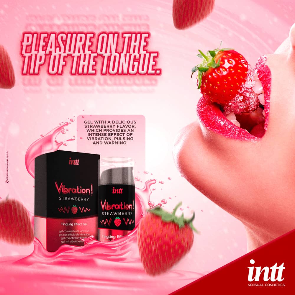 Жидкий вибратор Intt Vibration Strawberry, 15 мл, со вкусом клубники, фото №6 — секс шоп Украина, NO TABOO