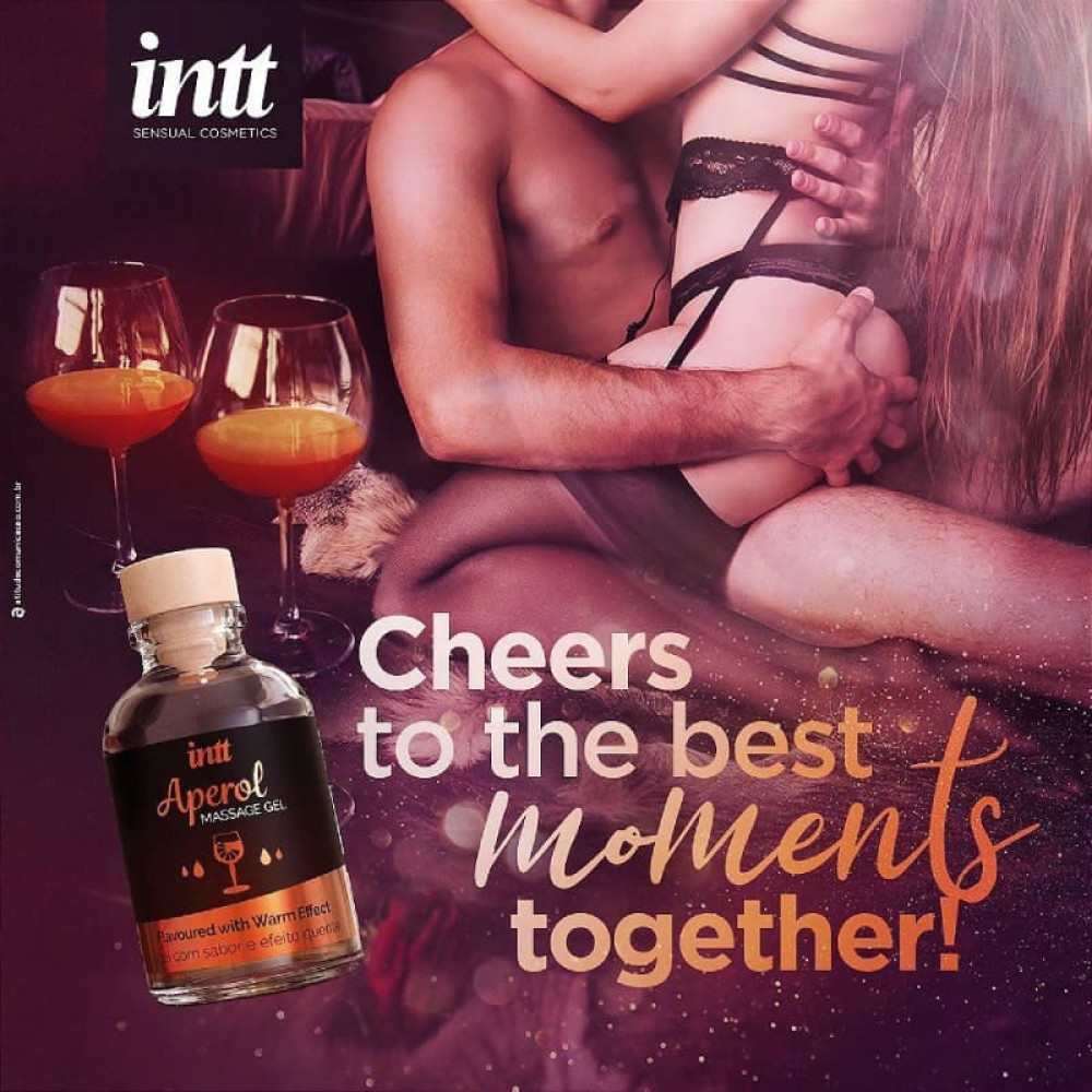 Массажный гель Intt Aperol, 30 мл, с разогревом, со вкусом апероля, фото №5 — секс шоп Украина, NO TABOO