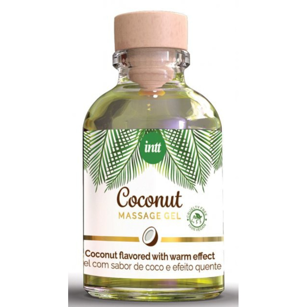 Массажный гель Intt Coconut (Vegan), 30 мл, с ароматом кокоса, с разогревающим эффектом, фото №2 — секс шоп Украина, NO TABOO