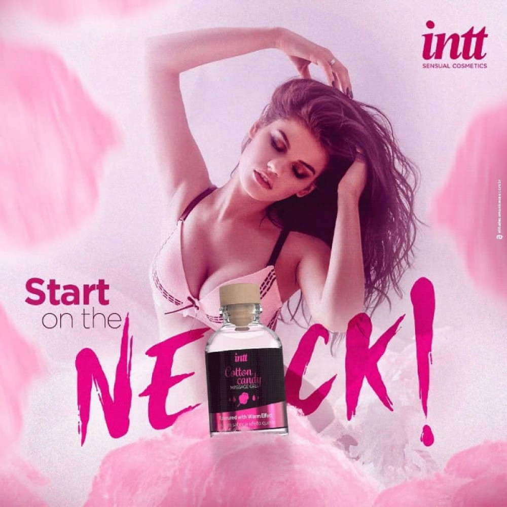 Массажный гель Intt Cotton Candy, 30 мл, с разогревом для поцелуев со вкусом сладкая вата , фото №6 — секс шоп Украина, NO TABOO