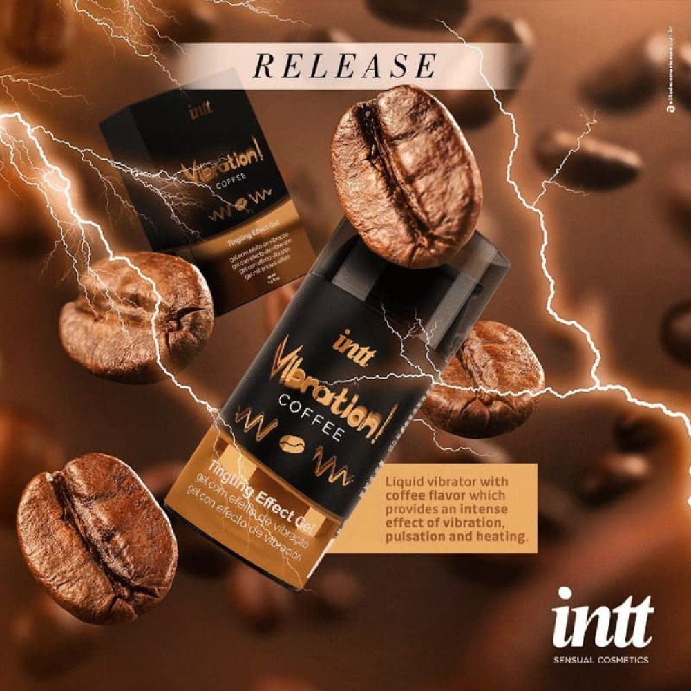 Жидкий вибратор Intt Vibration Coffee, 15 мл, со вкусом кофе, фото №6 — секс шоп Украина, NO TABOO