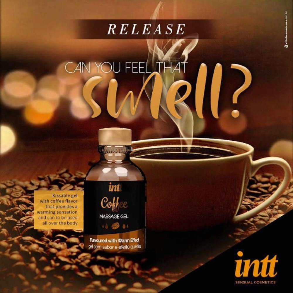 Массажный гель Intt Coffee, 30 мл, с согревающим эффектом, со вкусом кофе, фото №4 — секс шоп Украина, NO TABOO