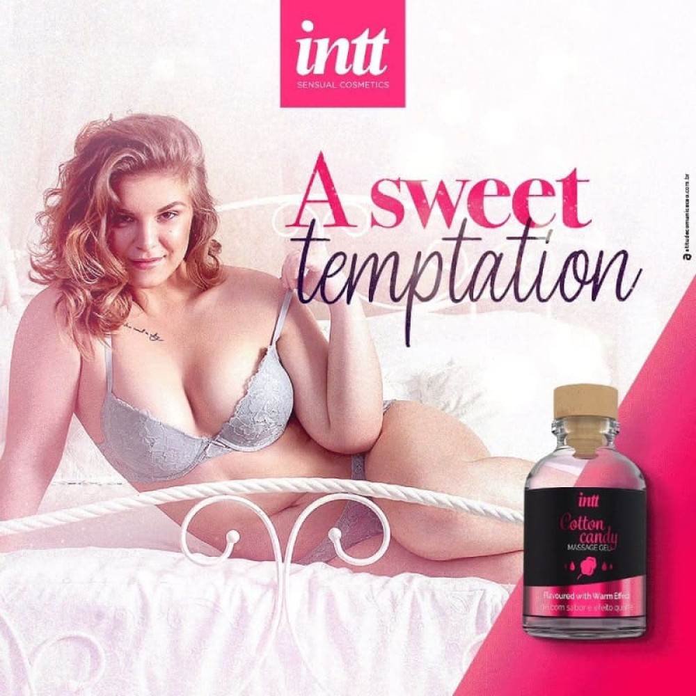 Массажный гель Intt Cotton Candy, 30 мл, с разогревом для поцелуев со вкусом сладкая вата , фото №7 — секс шоп Украина, NO TABOO