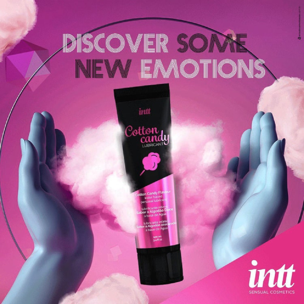 Лубрикант Intt Cotton Candy, 100 мл, на водной основе со вкусом сладкой ваты , фото №3 — секс шоп Украина, NO TABOO