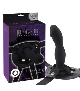 Страпон рельефный Chisa R.G.B. Rumpy-pumpy Strap-On черный, 15 х 3.5 см - No Taboo