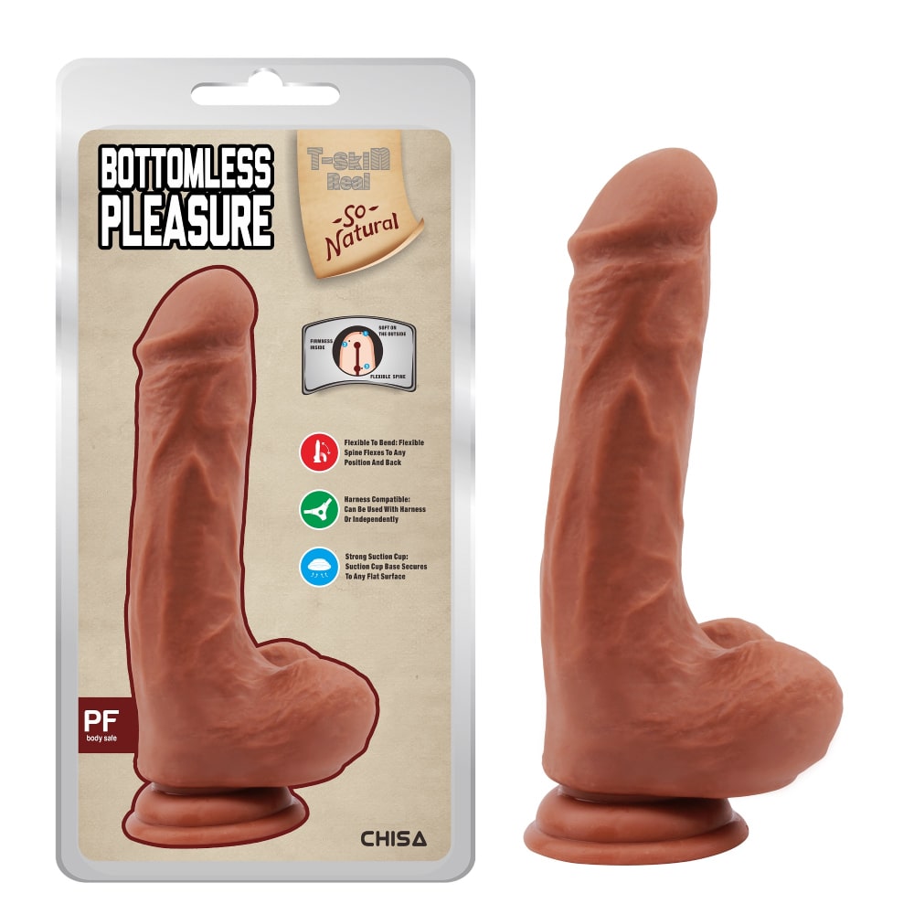 Фаллоимитатор реалистичный Chisa Bottomless pleasure на присоске, коричневый, 20 х 4.5 см фото №0 — секс игрушки: Украина, NO TABOO