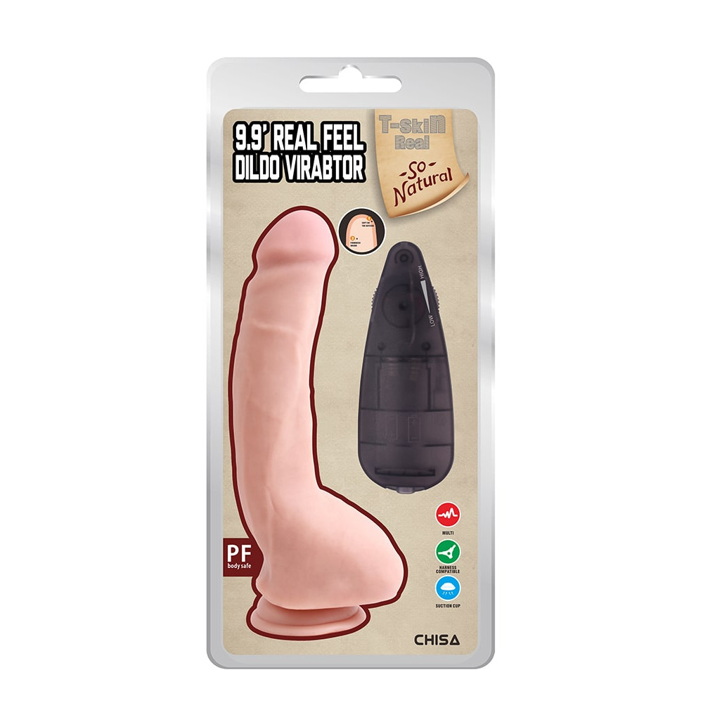 Вибратор реалистичный на присоске Chisa Real Feel 9.9 inch с проводным пультом, бежевый, 23.5 х 4.2 см фото №2 — секс игрушки: Украина, NO TABOO