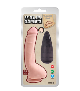 Вибратор реалистичный на присоске Chisa Real Feel 9.9 inch с проводным пультом, бежевый, 23.5 х 4.2 см - No Taboo