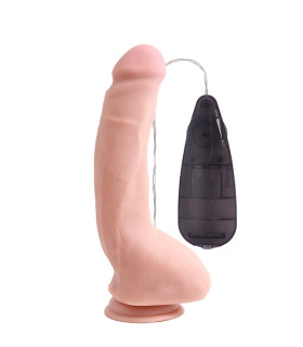 Вибратор реалистичный на присоске Chisa Real Feel 9.9 inch с проводным пультом, бежевый, 23.5 х 4.2 см - No Taboo