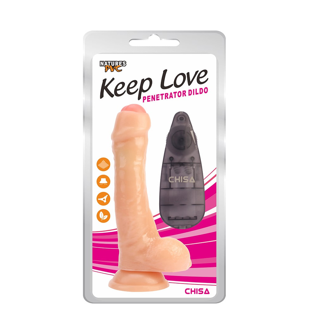 Вибратор реалистичный на присоске Chisa Keep Love Deep penetrator с проводным пультом, бежевый, 20.5 х 4.3 см фото №2 — секс игрушки: Украина, NO TABOO