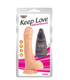 Вибратор реалистичный на присоске Chisa Keep Love Deep penetrator с проводным пультом, бежевый, 20.5 х 4.3 см - No Taboo