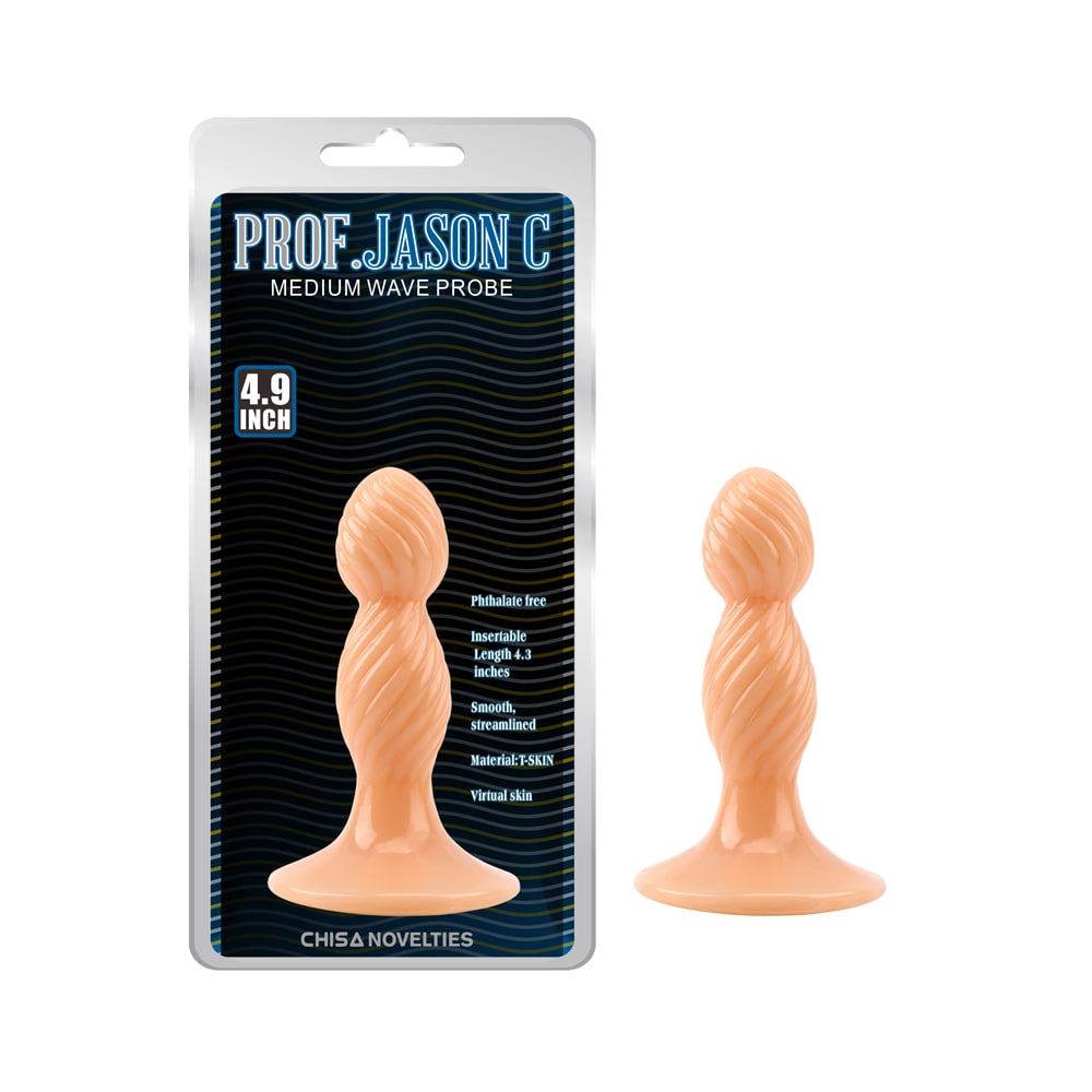 Анальная пробка рельефная Chisa Prof Jason бежевая, 12.5 х 3.4 см фото №0 — секс игрушки: Украина, NO TABOO
