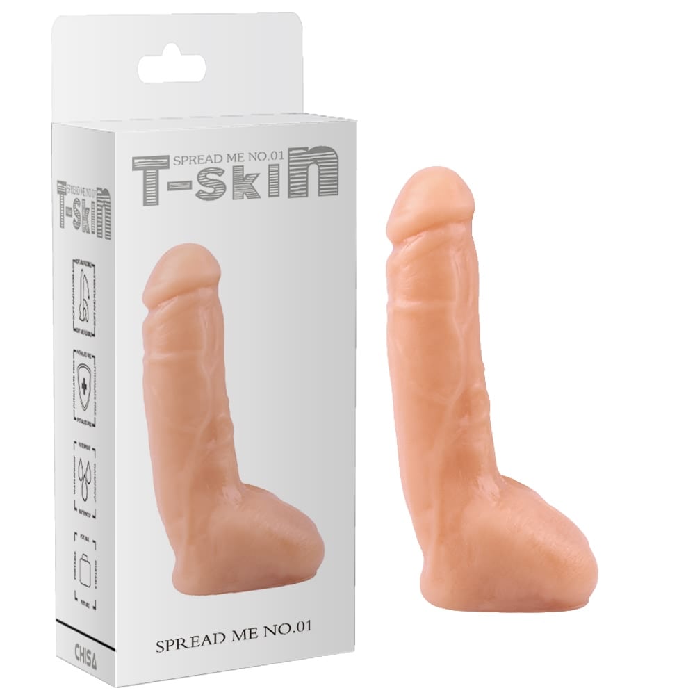 Фаллоимитатор реалистичный Chisa T-Skin с мошонкой, бежевый, 20.5 х 4.2 см фото №0 — секс игрушки: Украина, NO TABOO