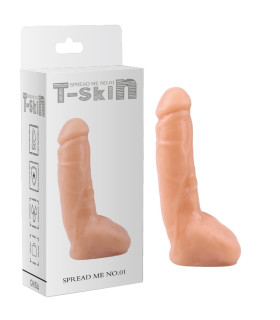 Фаллоимитатор реалистичный Chisa T-Skin с мошонкой, бежевый, 20.5 х 4.2 см - No Taboo