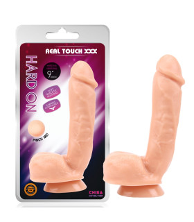 Фаллоимитатор реалистичный на присоске Chisa Real Touch с мошонкой, бежевый, 22 х 4.8 см - No Taboo