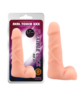 Реалистичный фаллоимитатор Chisa Real Touch с мошонкой, бежевый, 16.4 х 4 см - No Taboo