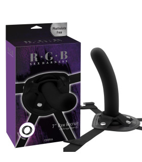 Страпон нереалістичний на трусиках Chisa R.G.B Sex Harness, з кільцевим кріпленням, чорний, 17.8 х 3.5 см - No Taboo