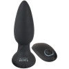Анальная пробка с вибрацией Black Velvets RC Vibrating Plug с дистанционным пультом, черная, 14.2 х 4.1 см фото №1 — секс игрушки: Украина, NO TABOO