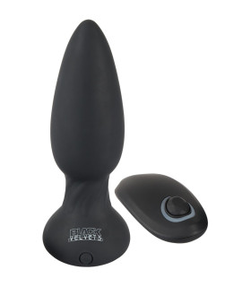 Анальная пробка с вибрацией Black Velvets RC Vibrating Plug с дистанционным пультом, черная, 14.2 х 4.1 см - No Taboo