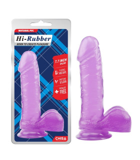 Фаллоимитатор реалистичный на присоске Chisa Hi-Rubber фиолетовый, 19.5 х 4.5 см - No Taboo
