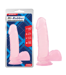 Фалоімітатор реалістичний на присосці Chisa Hi-Rubber рожевий, 19.5 х 4.5 см - No Taboo