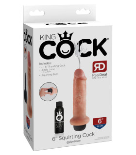 Фаллоимитатор реалистичный, с семяизвержением Pipedream King Cock бежевый, 17.8 х 4.6 см - No Taboo