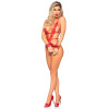 Сексуальное боди Leg Avenue Tie It Down, M/L, кружевное, с интимным доступом, красное, фото №5 — секс шоп Украина, NO TABOO