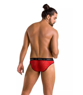 Сексуальные мужские трусы Passion Men Mike, L/XL, леопардовый принт, красные - No Taboo