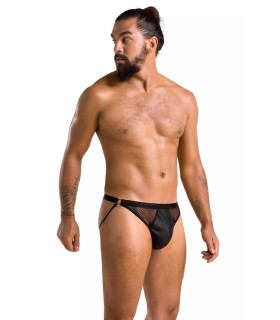 Мужские трусы джоки Passion Men Luke, L/XL, с мелкой сеткой, черные - No Taboo