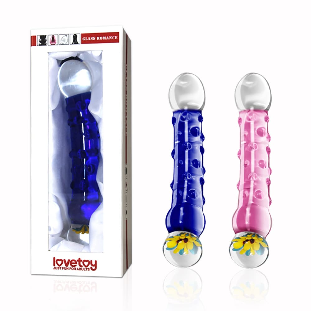 Фаллоимитатор нереалистичный LoveToy, рельефный, стеклянный, розовый, 17 х 3.5 см фото №3 — секс игрушки: Украина, NO TABOO