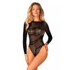 Сексуальное боди Obsessive B137, XL/XXL, в мелкую сетку,с интимным вырезом, с узором, черное, фото №1 — секс шоп Украина, NO TABOO
