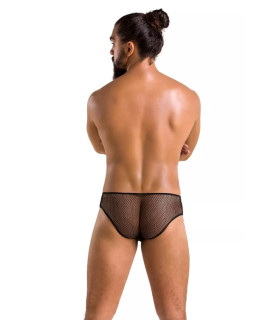 Сексуальные трусы Passion Men Richard, L/XL, в мелкую сетку, со шнуровкой, черные - No Taboo