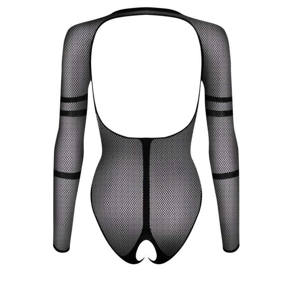 Сексуальное боди Obsessive B137, XL/XXL, в мелкую сетку,с интимным вырезом, с узором, черное, фото №6 — секс шоп Украина, NO TABOO