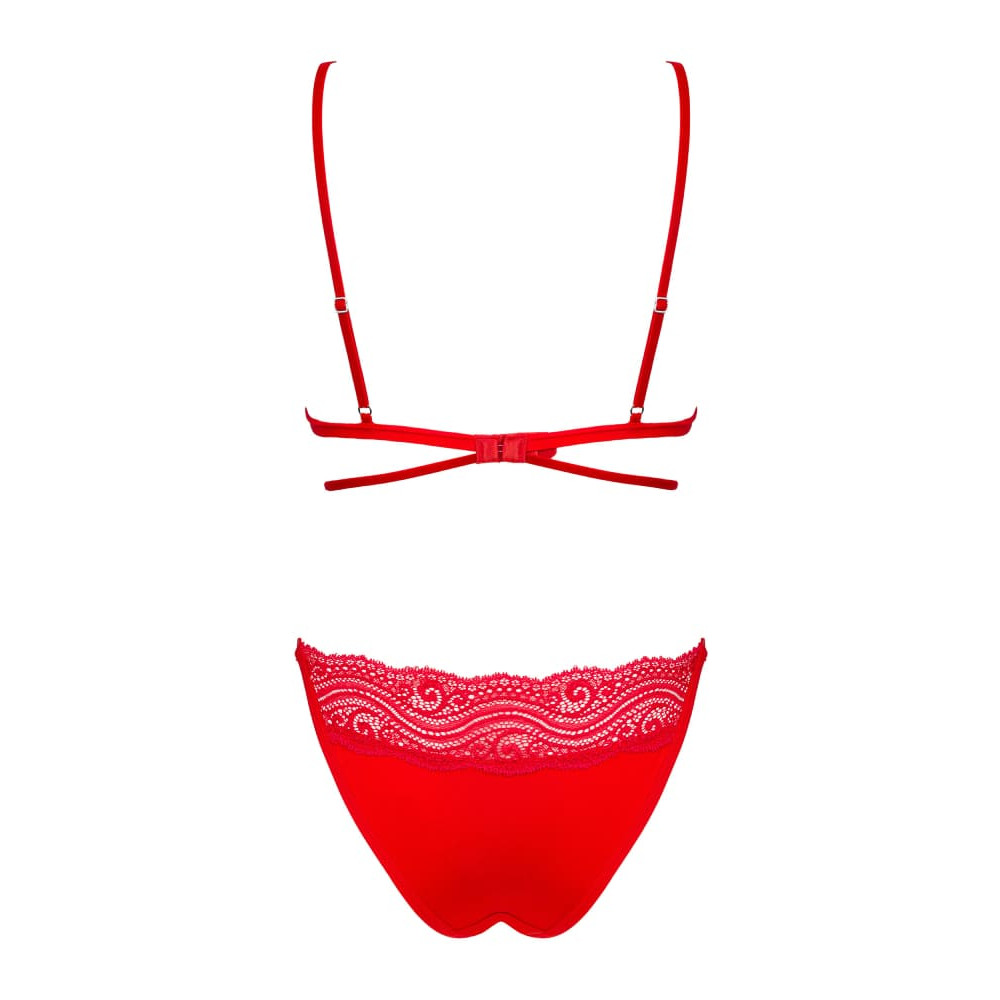 Сексуальный комплект Obsessive Diyosa, M/L, с кружевными элементами, красный, фото №6 — секс шоп Украина, NO TABOO