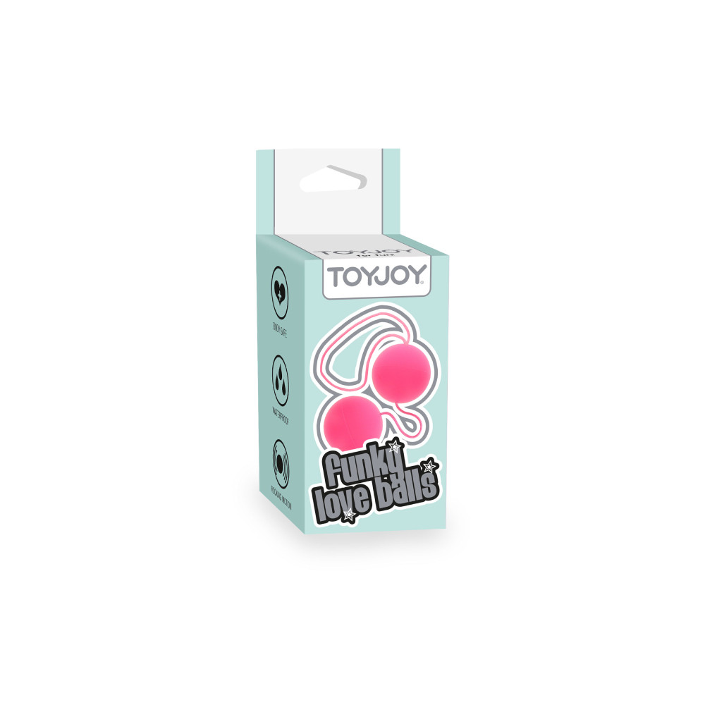 Вагинальные шарики со смещенным центром тяжести TOY JOY на мягкой сцепке, розовые, 22 х 3.5 см фото №2 — секс игрушки: Украина, NO TABOO