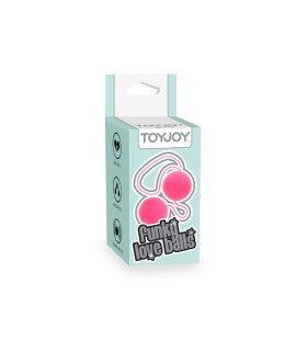 Вагинальные шарики со смещенным центром тяжести TOY JOY на мягкой сцепке, розовые, 22 х 3.5 см - No Taboo